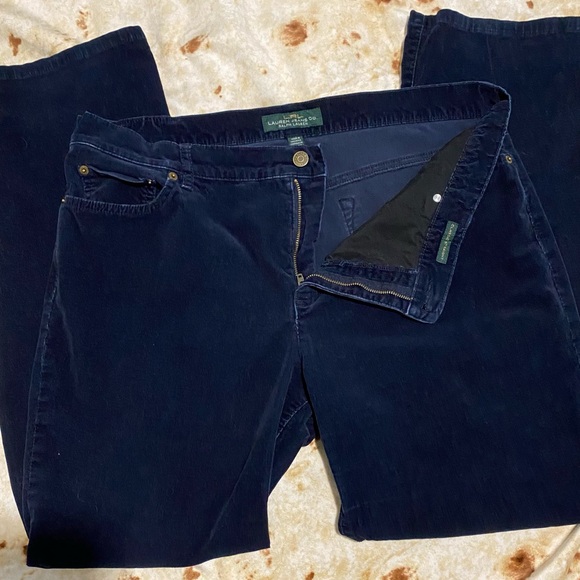 Lauren Jeans Co. Ralph Lauren Navy Corduroy Pants - Size 16 - Picture 1 of 6